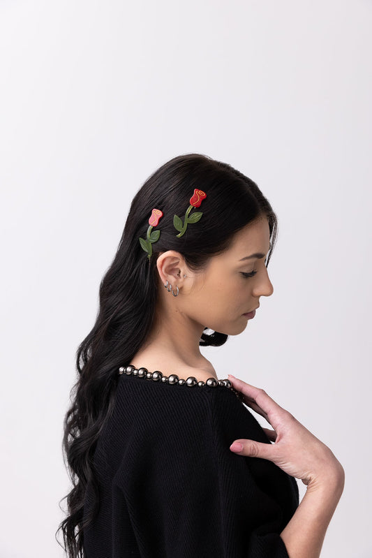 Rose Barrette Set
