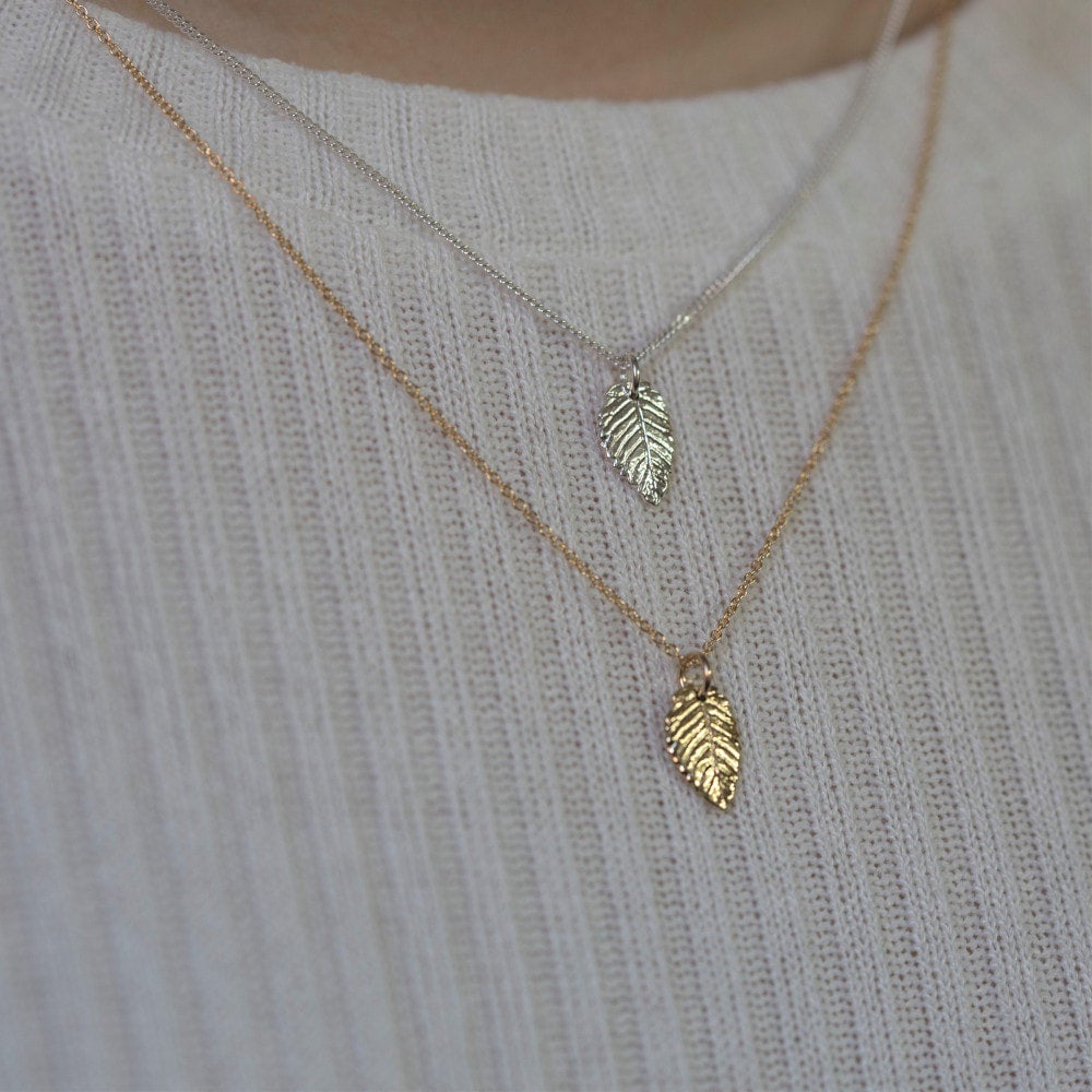 Elm Leaf Pendant Necklace
