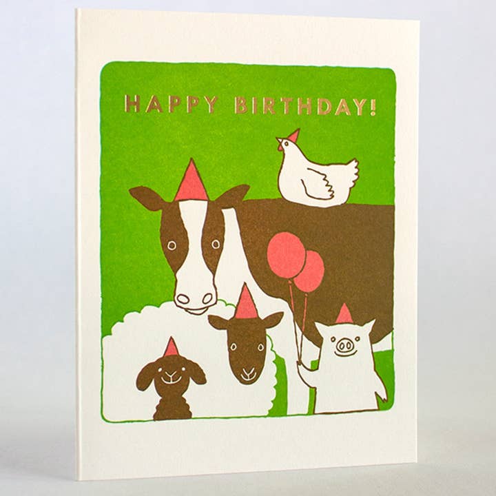 Farm Birthday Letterpress Card