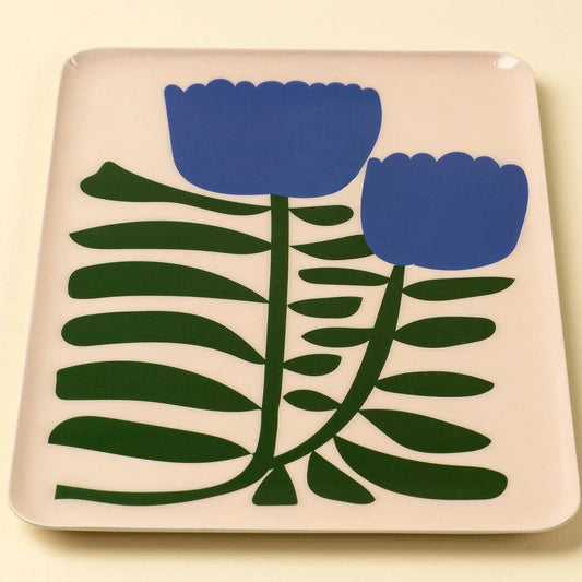 Tall Tulips Enameled Tray