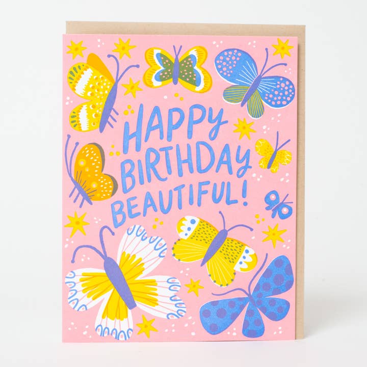 Butterfly Birthday Letterpress Card