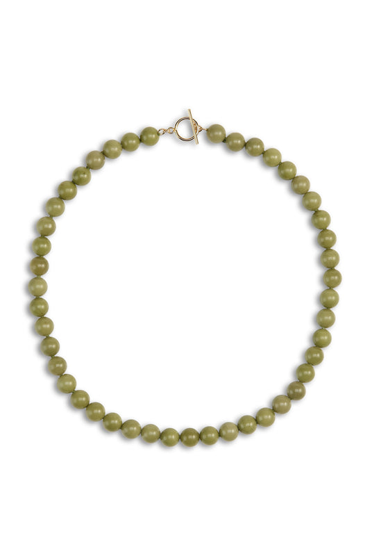 Classic Boule Avocado Jasper Necklace