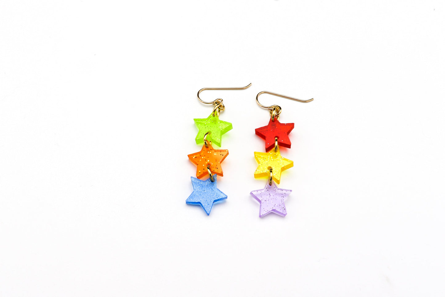 Short Dangle Star Earrings