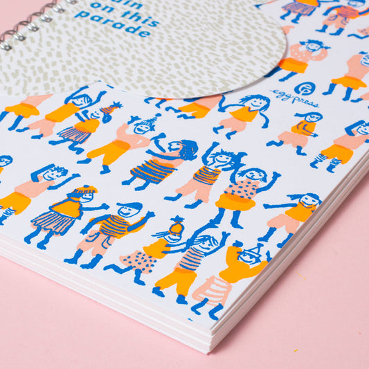Rainy Day Parade Softcover Blank Notebook