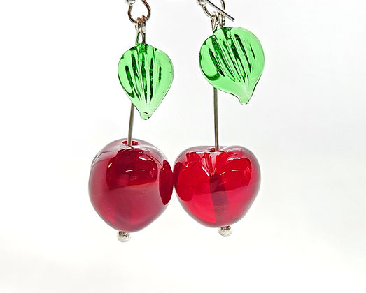 Cherry Glass Drop Earrings