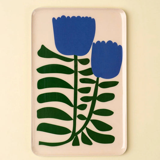 Tall Tulips Enameled Tray