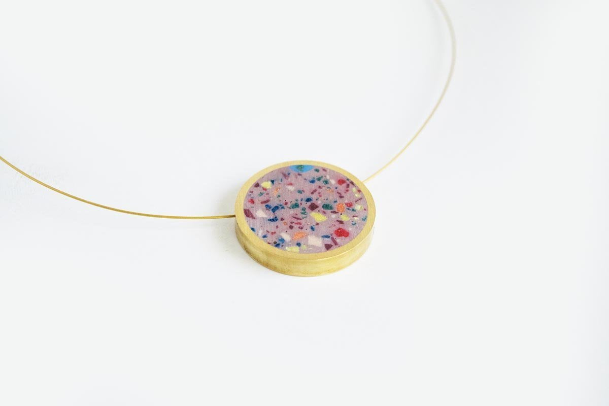 Concrete Confetti Framed Necklace