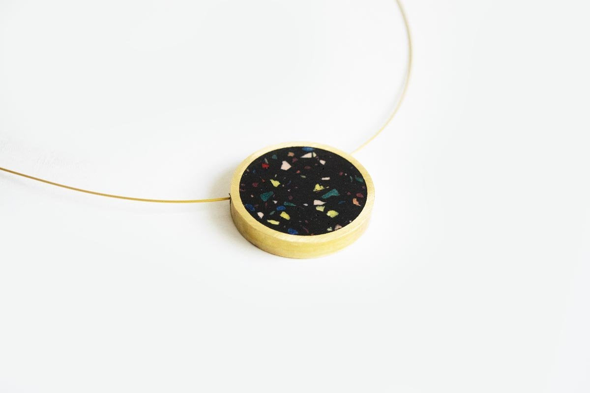 Concrete Confetti Framed Necklace