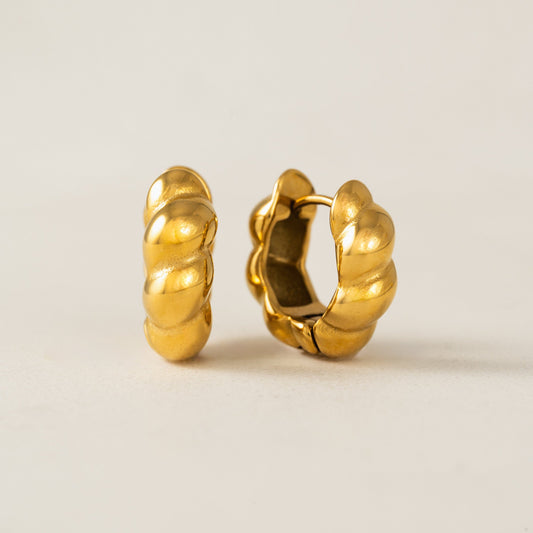 Croissant Puff Hoop Earrings