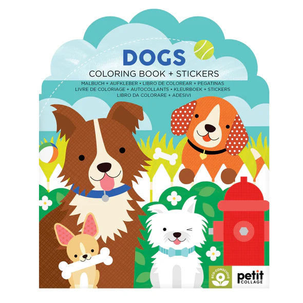 Coloring Book With Stickers: Dogs