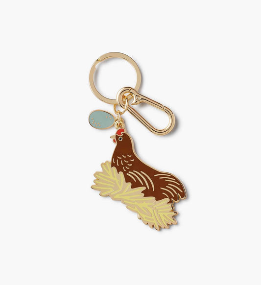Chicken Enamel Keychain