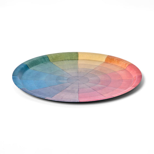 Vintage Colour Wheel Large Round Enamel Tray