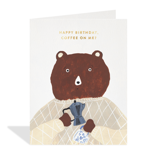 Barista Bear Birthday Card