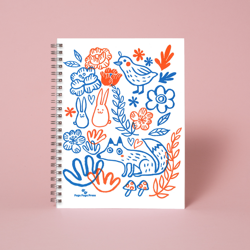 Fox Garden Softcover Blank Notebook