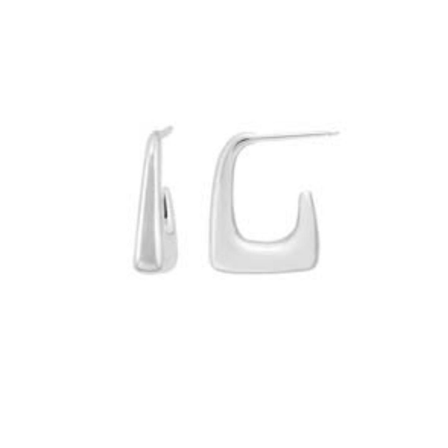 Rectangle Puffed Mod Earrings