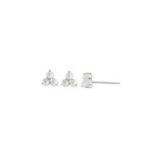 Three Pearl Triangle Studs