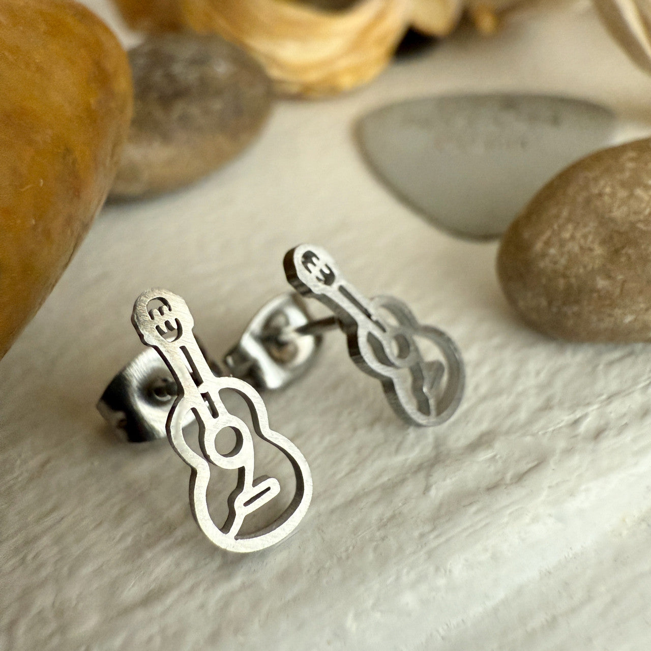 Woody Guitar Earrings