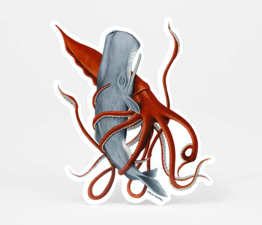 Squid and Whale Sticker