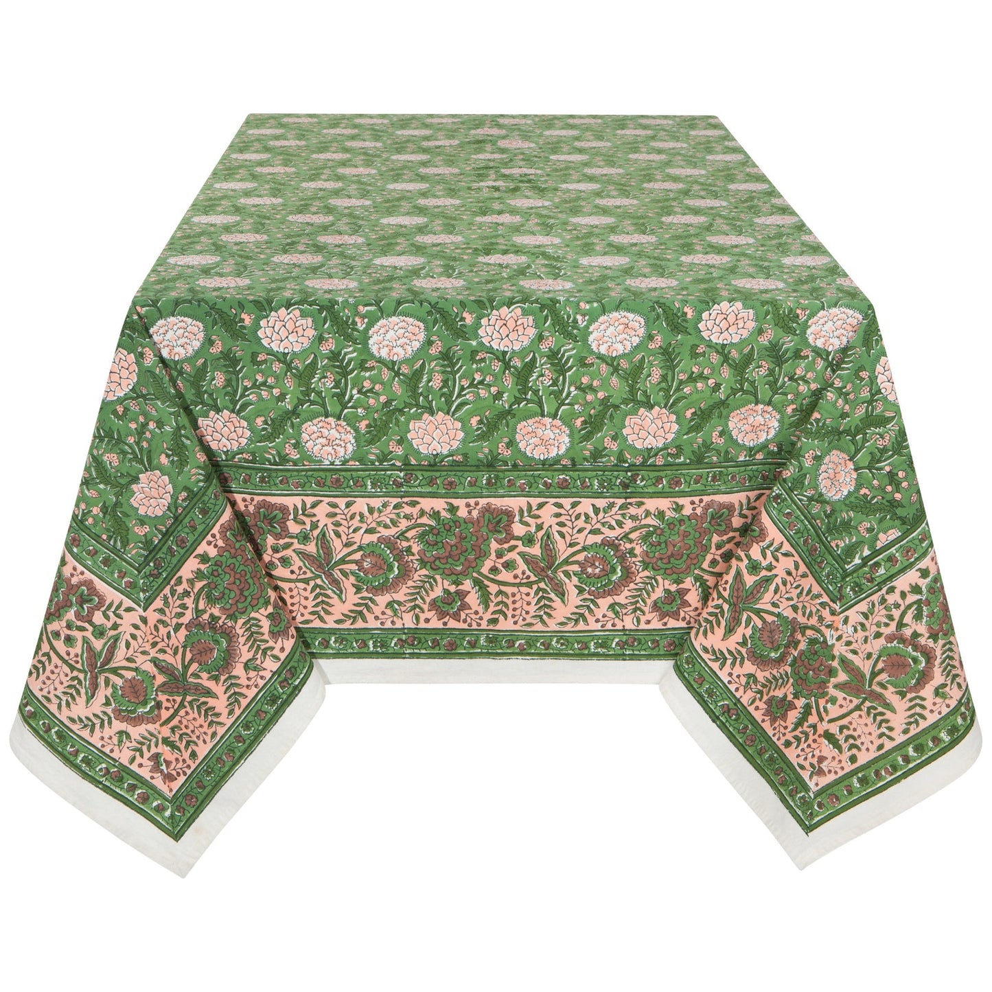 Peony Block Print Tablecloth