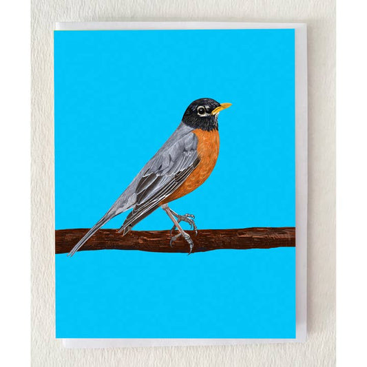 American Robin On Branch Card